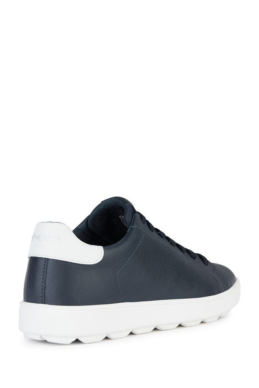 Geox Men's Navy Blue Spherica Ecub-1 Lace-up Leather Sneaker