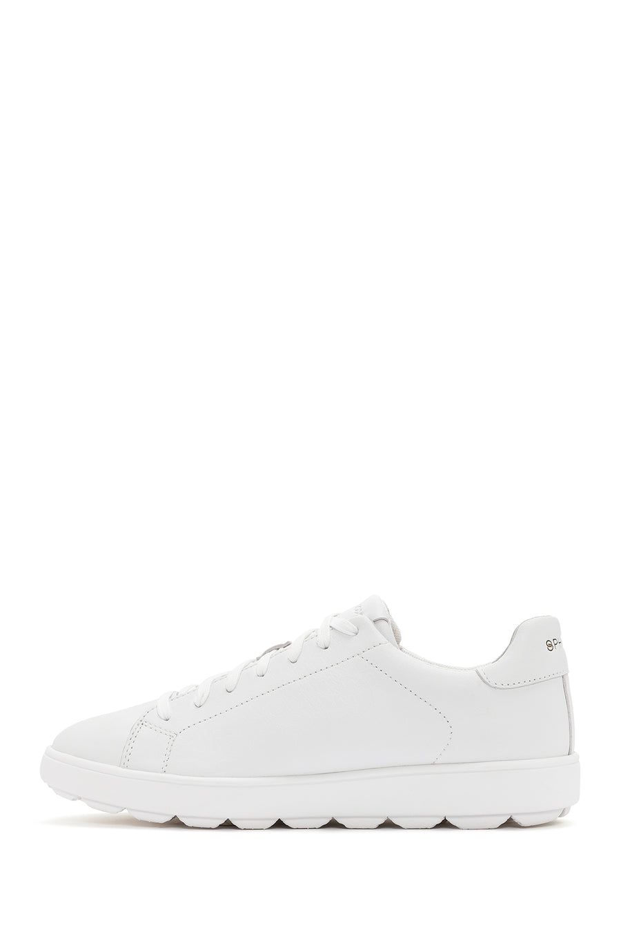 Geox Men's White Spherica Ecub Lace-Up Leather Sneaker