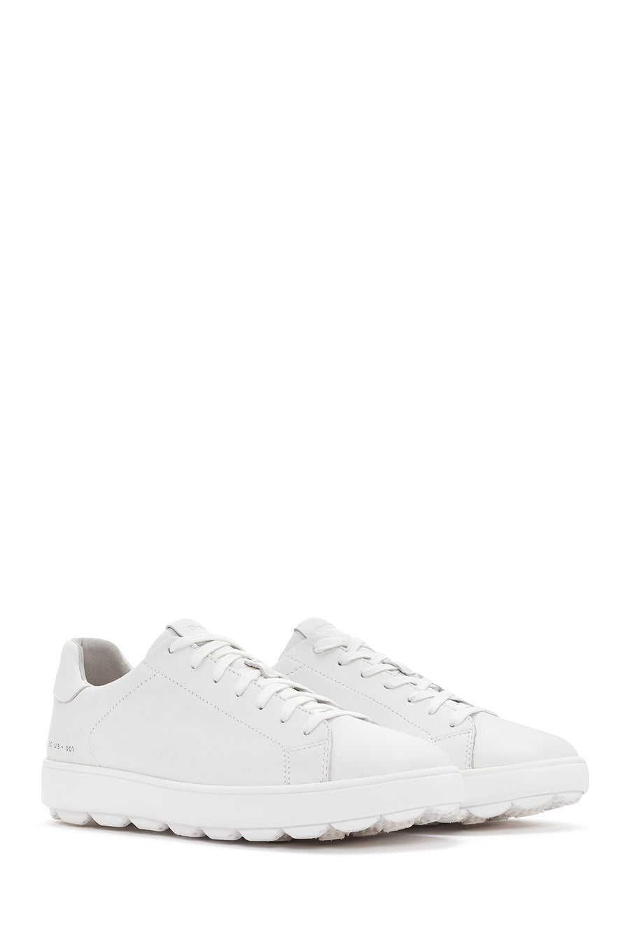 Geox Men's White Spherica Ecub Lace-Up Leather Sneaker