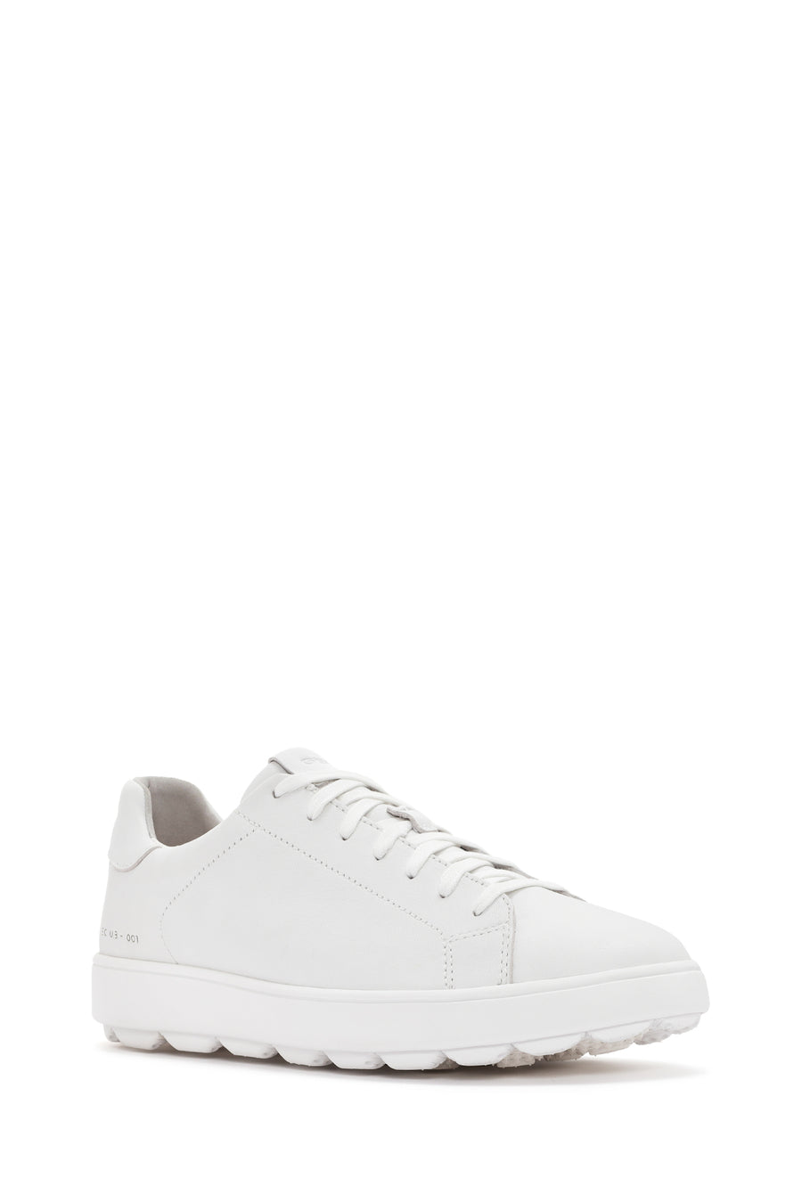 Geox Men's White Spherica Ecub Lace-Up Leather Sneaker