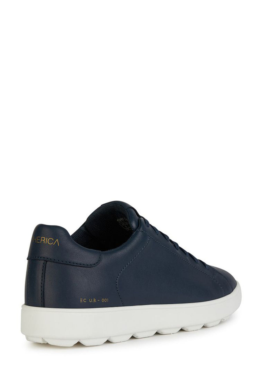 Geox Men's Navy Blue Spherica Ecub-1 Lace-Up Leather Sneaker