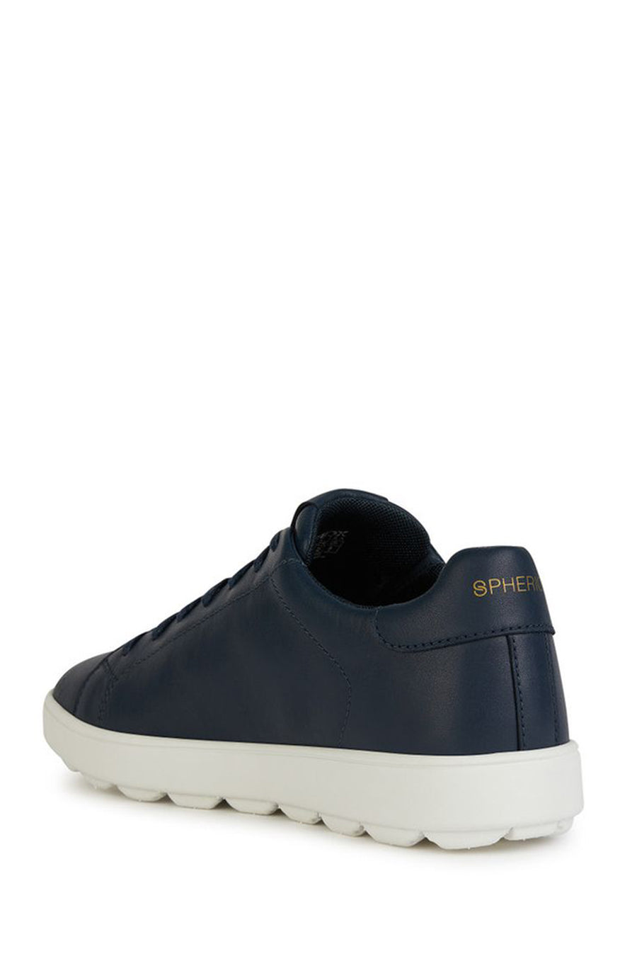 Geox Men's Navy Blue Spherica Ecub-1 Lace-Up Leather Sneaker