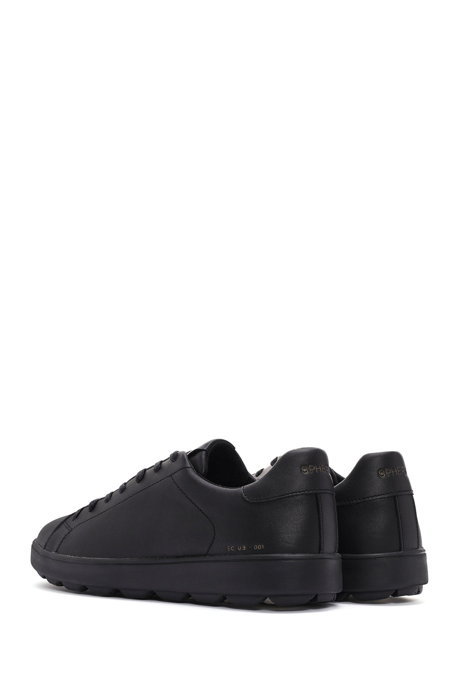 Geox Men's Black Spherica Lace-up Leather Sneaker
