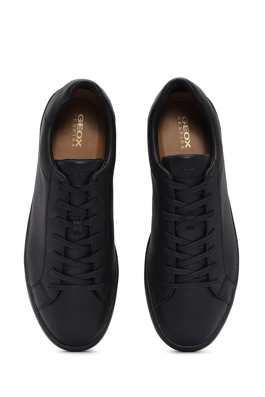 Geox Men's Black Spherica Lace-up Leather Sneaker