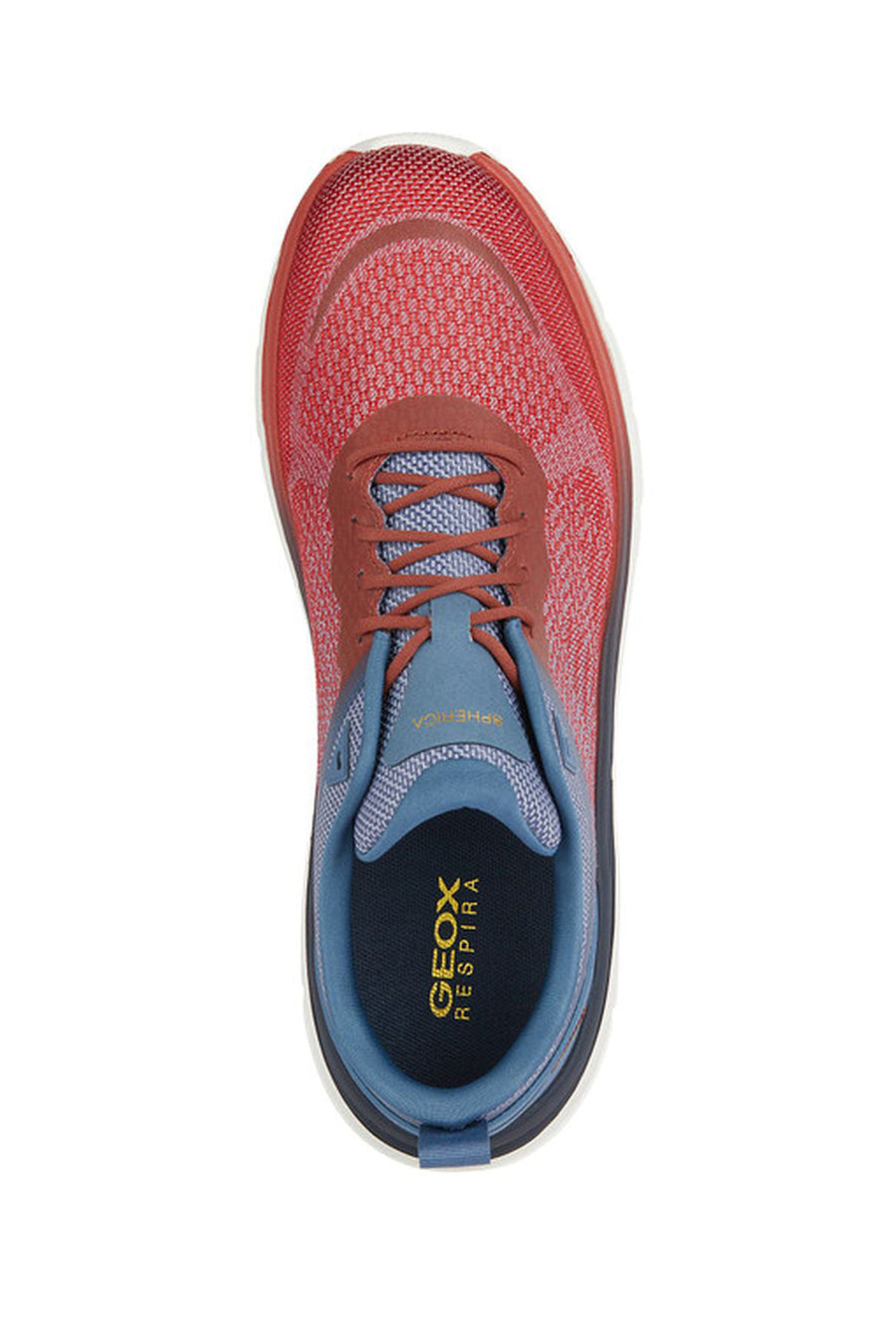 Geox Men's Red Spherica Active Laced Fabric Sneakers