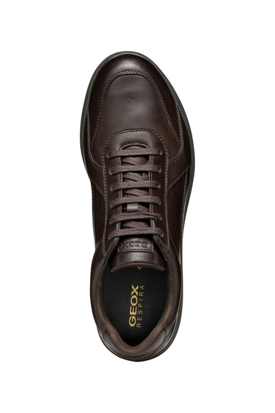 Geox Men's Brown Spherica Ec12 Lace-Up Leather Casual Sneaker
