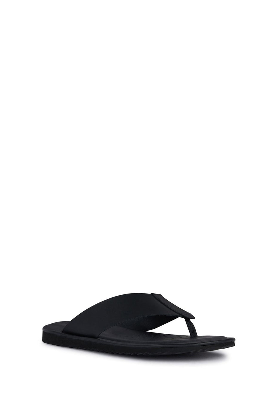 Geox Men's Black Erice Flip Flops Leather Slippers