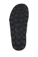 Geox Male Black Spherica Leather Slipper | Derimod