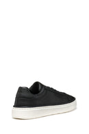 Geox Men's Black Zackerty Lace-Up Leather Sneakers | Derimod