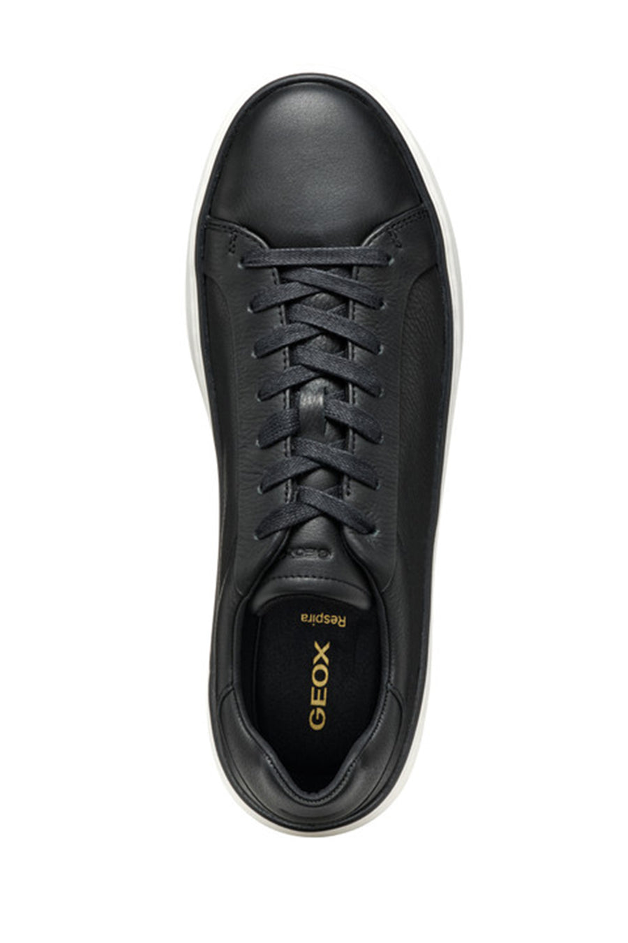 Geox Men's Black Zackerty Lace-Up Leather Sneakers