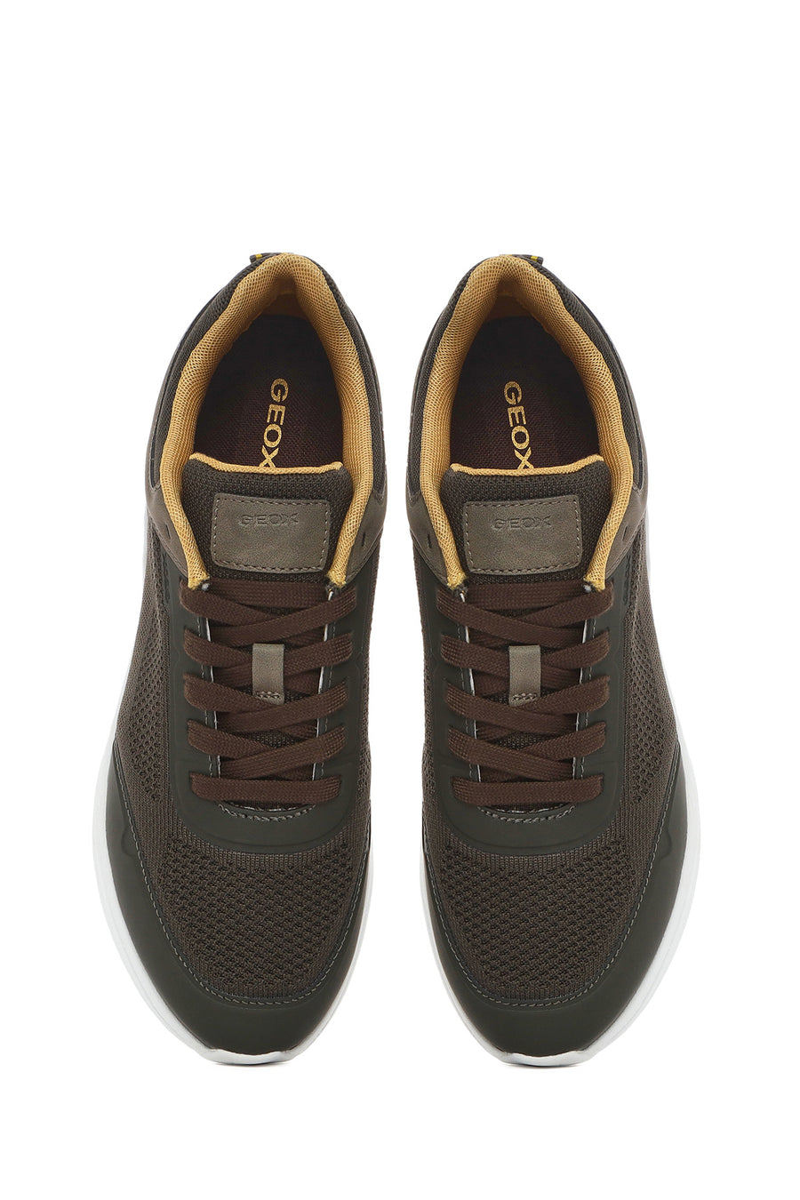 Geox Men's Green U Klaıver Laced Fabric Sneakers