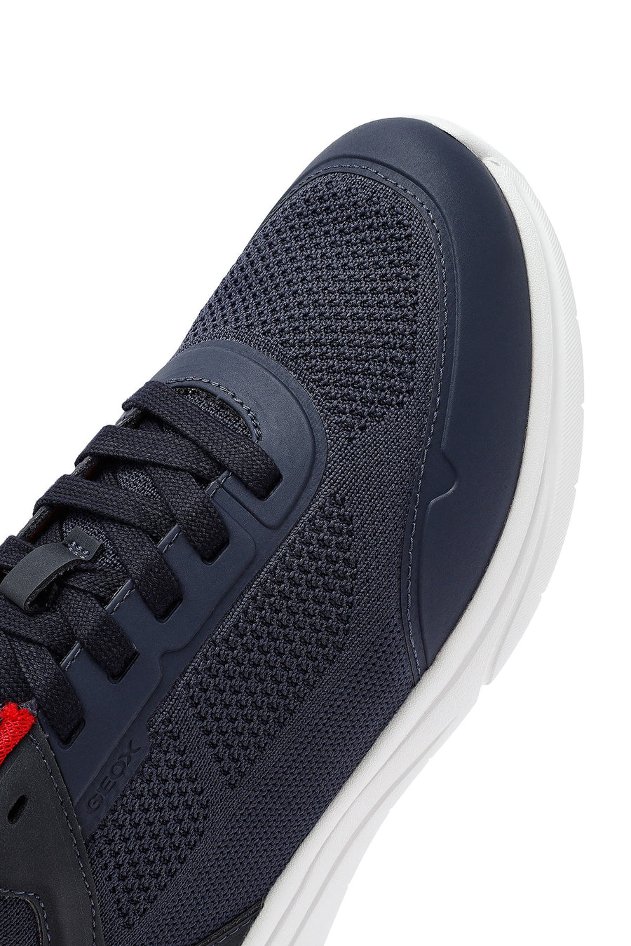 Geox Men Navy Blue Thick-Soled Lace-Up Fabric Sneaker