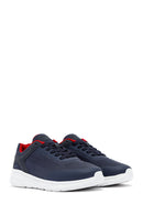 Geox Men Navy Blue Thick-Soled Lace-Up Fabric Sneaker | Derimod