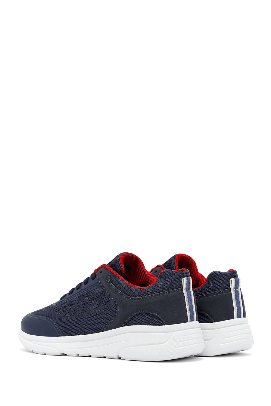 Geox Men Navy Blue Thick-Soled Lace-Up Fabric Sneaker