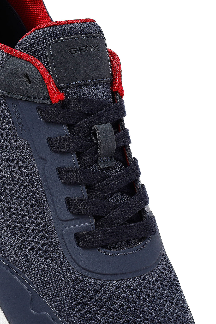 Geox Men Navy Blue Thick-Soled Lace-Up Fabric Sneaker