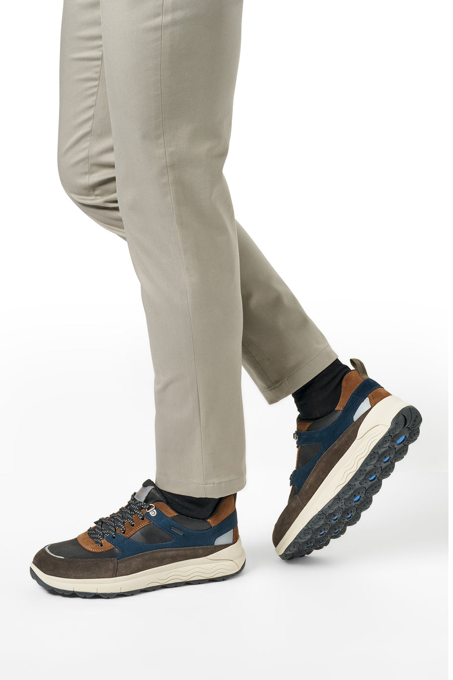 Geox Erkek Kahverengi U Spherıca 4X4 B Abx C - Suede Bağcıklı Kalın Tabanlı Kumaş Sneaker