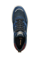Geox Erkek Lacivert U Spherıca 4X4 B Abx C - Suede Bağcıklı Kalın Tabanlı Kumaş Sneaker | Derimod