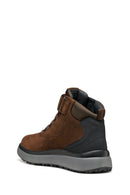 Geox Men Brown U Granito + Grip B Abx C - Oil Laced Leather Outdoor Boot | Derimod