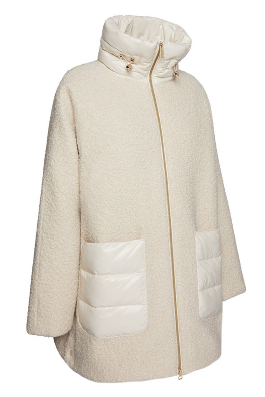 Geox Women's Cream Calithe Oversize Teddy Coat