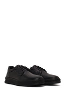 Erkek Siyah Bağcıklı Deri Sneaker | Derimod