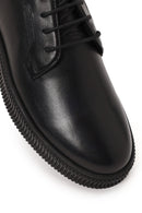 Erkek Siyah Bağcıklı Deri Sneaker | Derimod