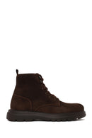 Male Brown Lace-Up Zip Closure Thick-Soled Suede Casual Boots | Derimod