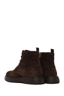 Male Brown Lace-Up Zip Closure Thick-Soled Suede Casual Boots | Derimod