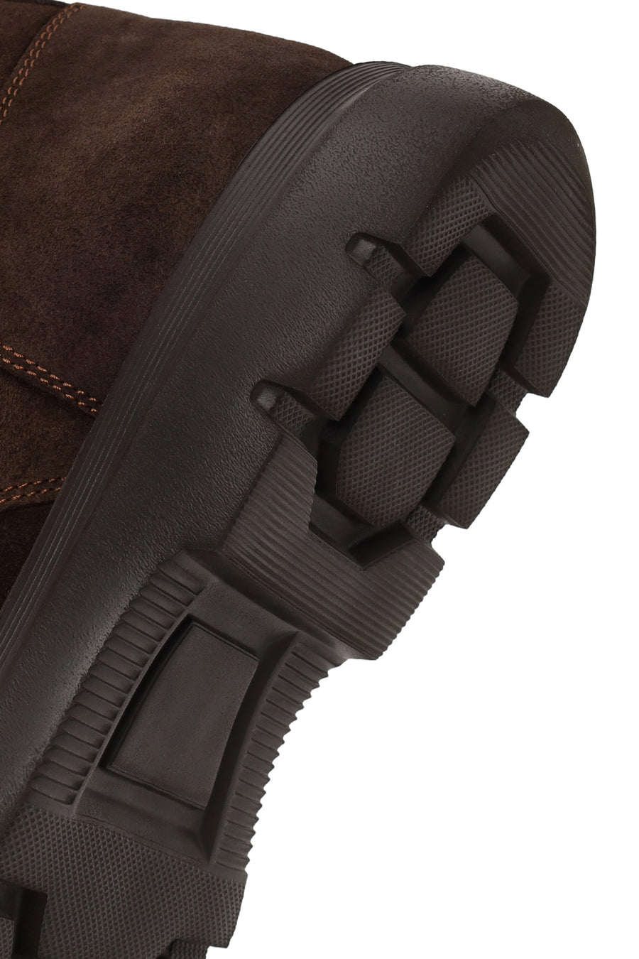 Male Brown Lace-Up Zip Closure Thick-Soled Suede Casual Boots