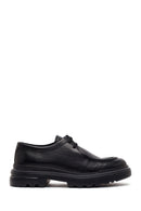 Male Black Lace-Up Thick-Soled Leather Casual Shoes | Derimod