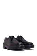 Male Black Lace-Up Thick-Soled Leather Casual Shoes | Derimod