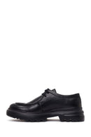 Male Black Lace-Up Thick-Soled Leather Casual Shoes | Derimod