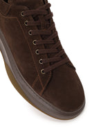 Male Brown Lace-Up Thick-Soled Suede Leather Sneaker | Derimod