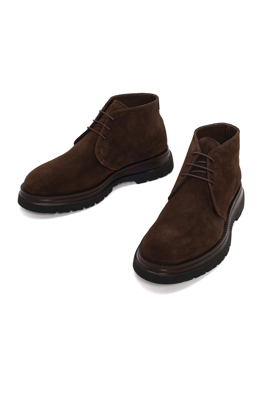 Male Brown Lace-up Suede Casual Boots