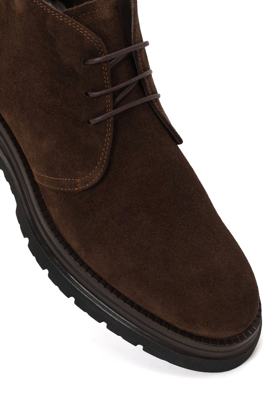 Male Brown Lace-up Suede Casual Boots
