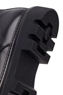 Male Black Lace-Up Zip Closure Thick-Soled Leather Combat Boots | Derimod