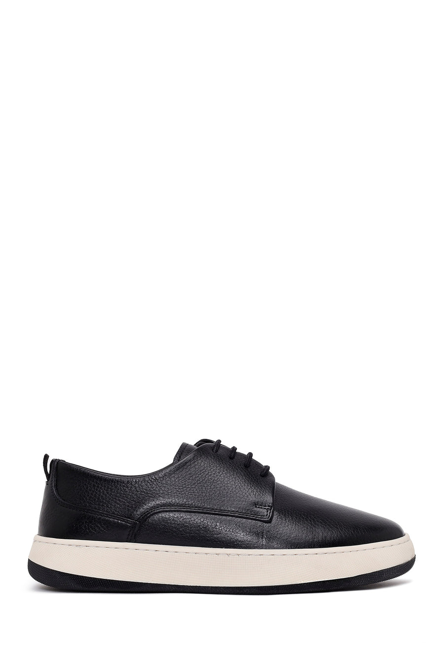 Male Black Lace-Up Thick-Soled Leather Casual Shoes WM700003DF | Derimod