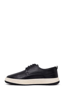 Male Black Lace-Up Thick-Soled Leather Casual Shoes | Derimod