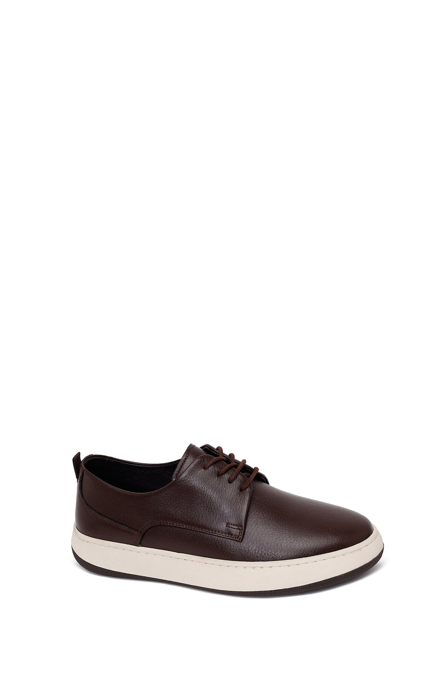 Male Brown Lace-Up Thick-Soled Leather Casual Shoe