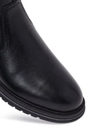 Male Black Leather Casual Chelsea Boots | Derimod