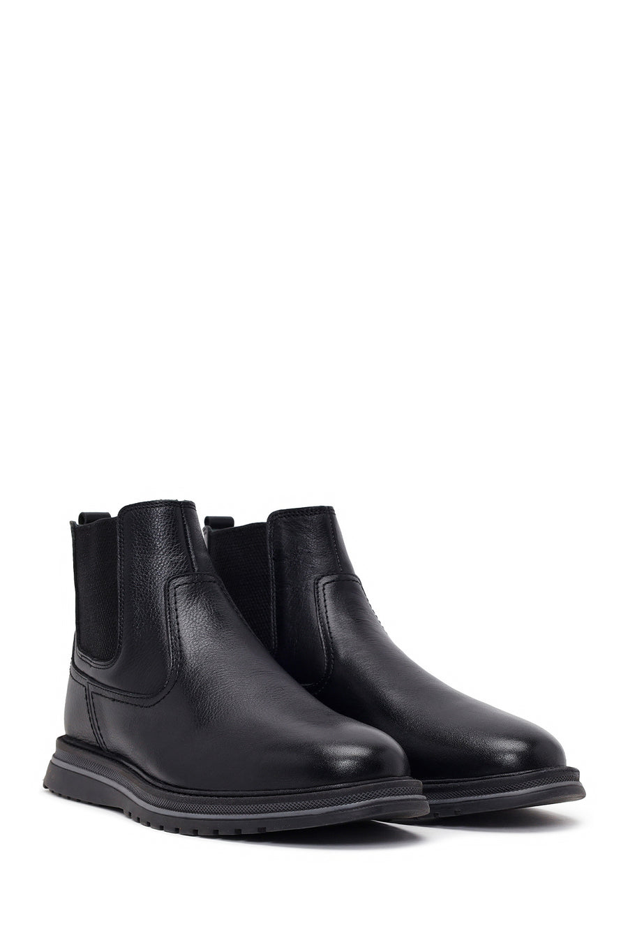 Male Black Leather Casual Chelsea Boots