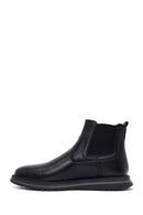 Male Black Leather Casual Chelsea Boots | Derimod