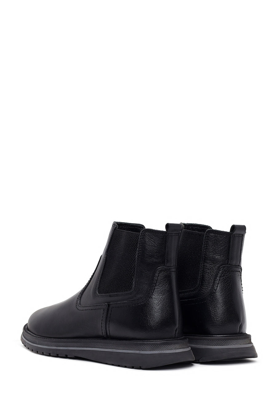 Male Black Leather Casual Chelsea Boots
