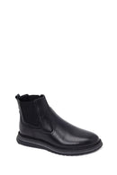 Male Black Leather Casual Chelsea Boots | Derimod