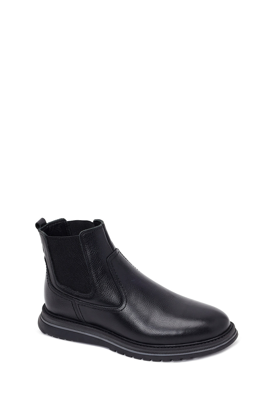 Male Black Leather Casual Chelsea Boots