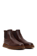 Male Brown Leather Casual Chelsea Boots | Derimod