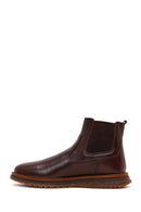 Male Brown Leather Casual Chelsea Boots | Derimod
