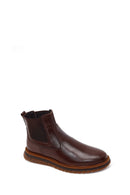 Male Brown Leather Casual Chelsea Boots | Derimod