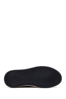 Male Black Lace-Up Thick-Soled Leather Sneaker | Derimod