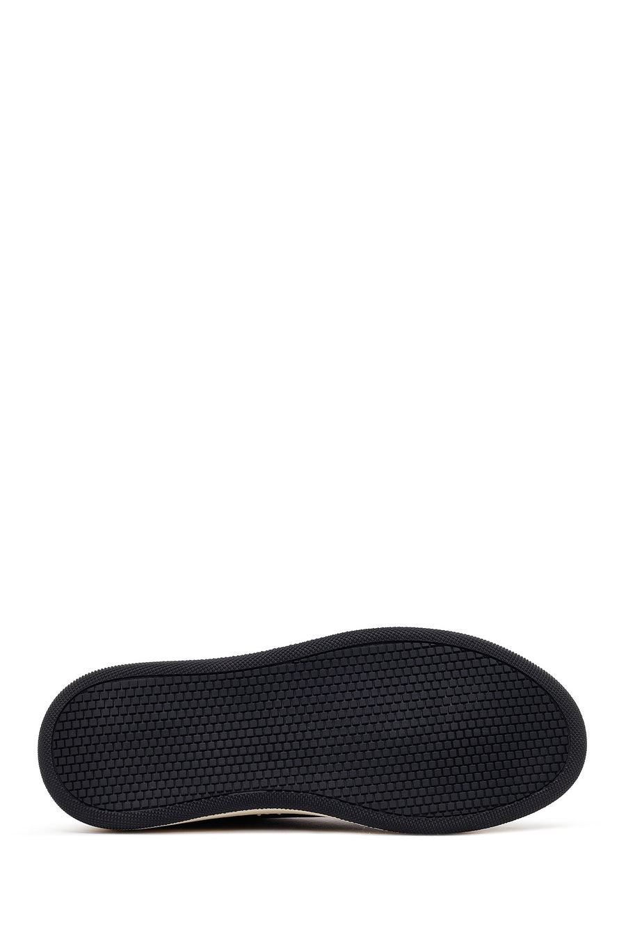 Male Black Lace-Up Thick-Soled Leather Sneaker