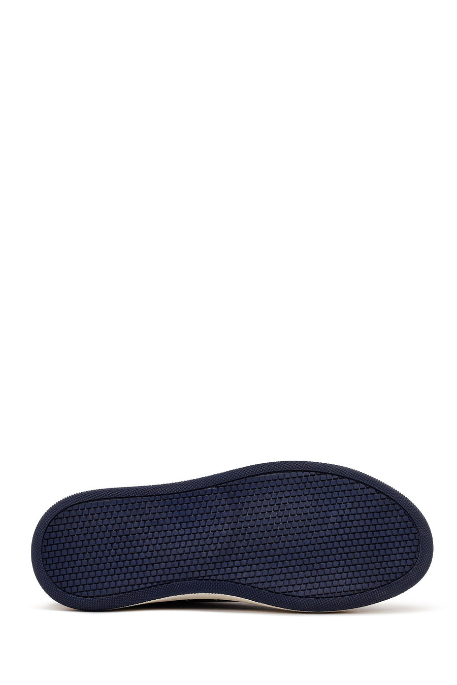 Male Navy Blue Lace-Up Thick-Soled Leather Sneaker